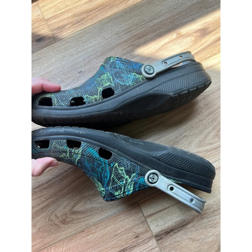 Crocs Classic Clog Mens 11/ Wm 13 Black Star Wars Mandalorian Grogu Baby Yoda